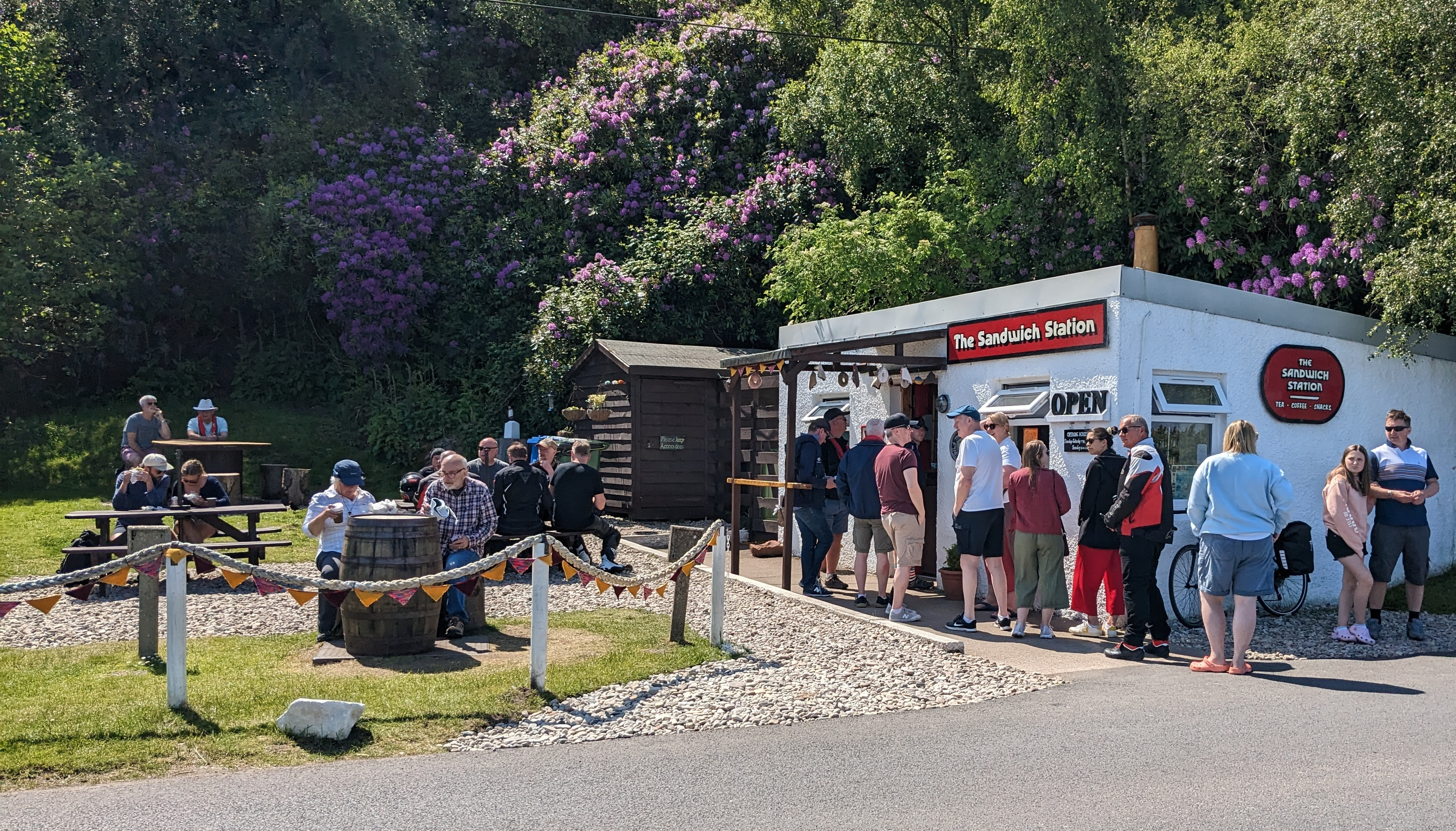 The queue says it all - visit The Sandwich Station if you're looking for lunch on Arran!